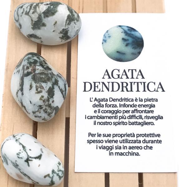 PIETRA NATURALE AGATA DENDRITICA BURATTATA TUMBLED CRISTALLOTERAPIA 