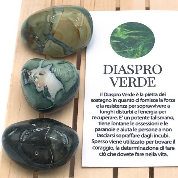 PIETRA NATURALE  DIASPRO VERDE BURATTATA TUMBLED CRISTALLOTERAPIA