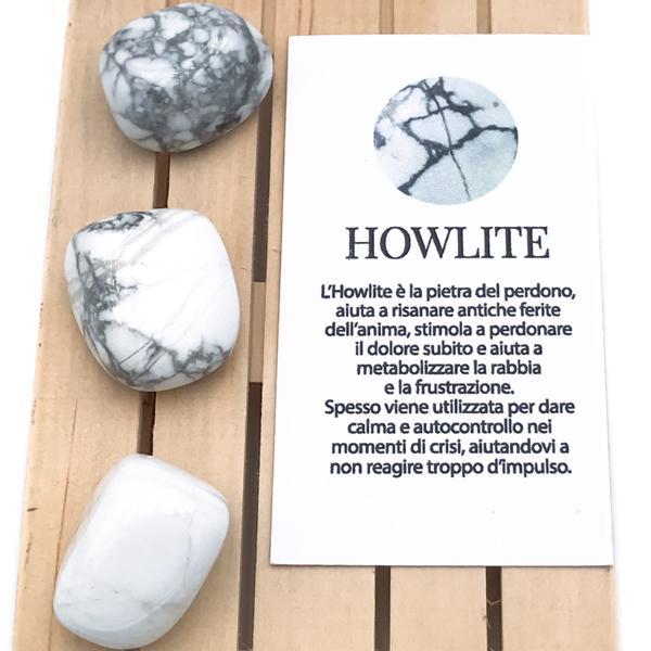 PIETRA NATURALE HOWLITE BIANCA BURATTATA TUMBLED CRISTALLOTERAPIA