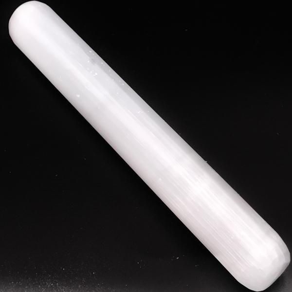 BACCHETTA CILINDRICA SELENITE PIETRA LEVIGATA NATURALE CRISTALLOTERAPIA 