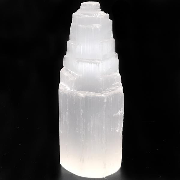 TORRE SELENITE PIETRA GREZZA NATURALE TOWER CRISTALLOTERAPIA