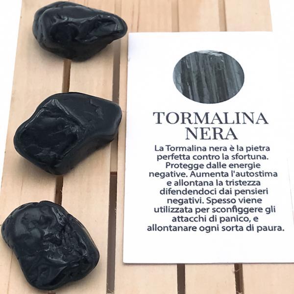 PIETRA NATURALE TORMALINA NERA BURATTATA TUMBLED CRISTALLOTERAPIA