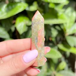 OBELISCO UNAKITE TORRE PIETRA LEVIGATA NATURALE CRISTALLOTERAPIA