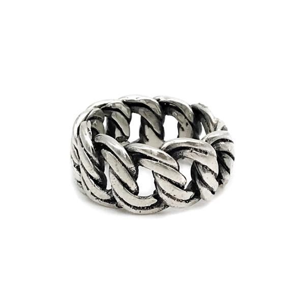 ANELLO FASCIA RIGIDA CATENA GRUMETTA ARGENTO 925