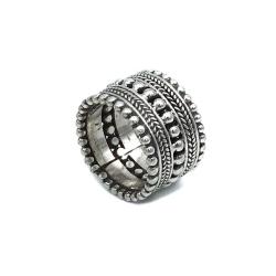 ANELLO FASCIA TEXTURE PUNTINATA ARGENTO 925