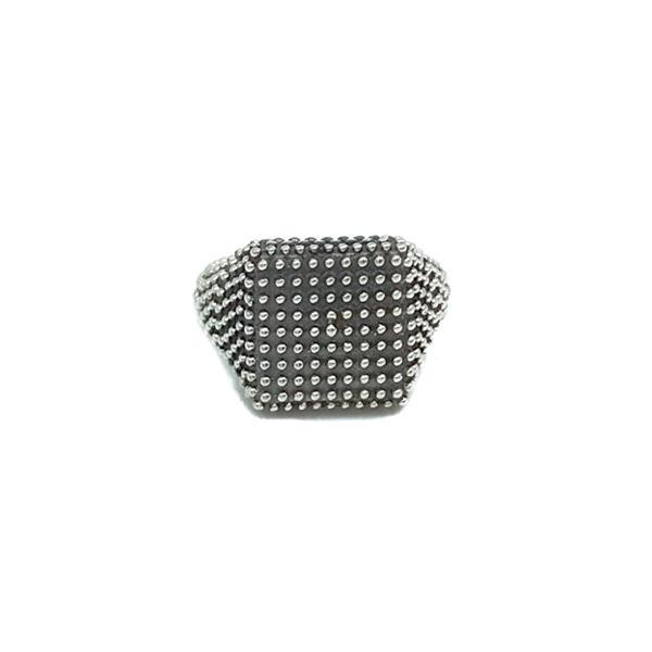 ANELLO CHEVALIER QUADRATO PUNTINATO ARGENTO 925