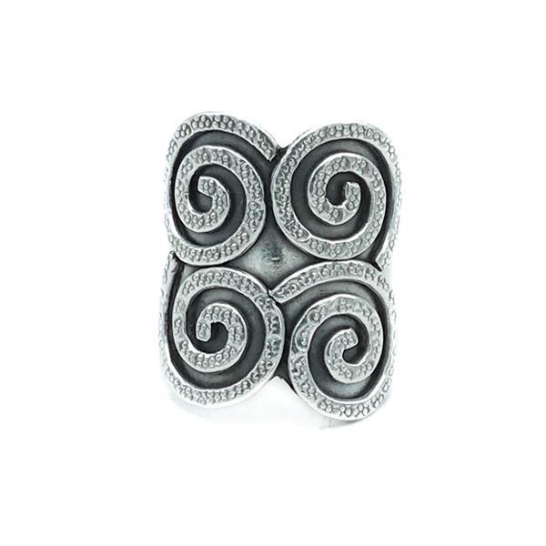 ANELLO FASCIA GEOMETRIC REGOLABILE DISEGNI GEOMETRICI ARGENTO 925