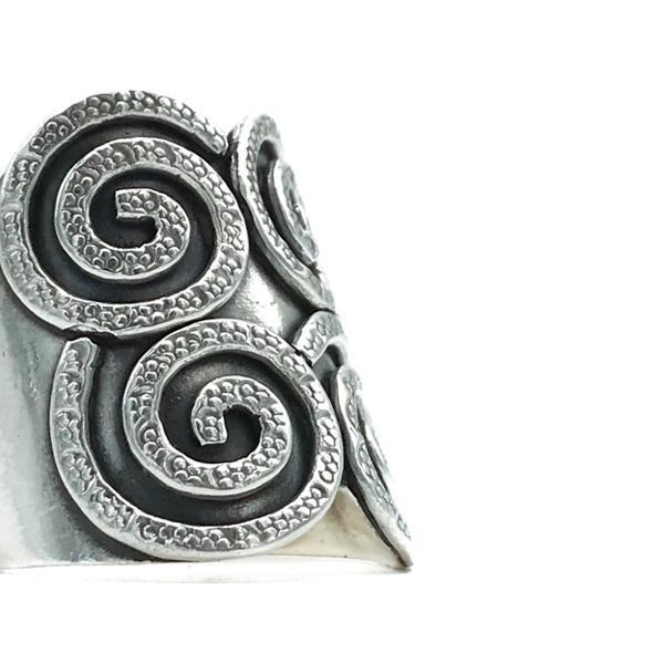 ANELLO FASCIA GEOMETRIC REGOLABILE DISEGNI GEOMETRICI ARGENTO 925