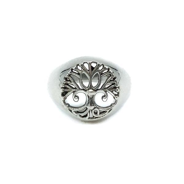 ANELLO CHEVALIER ROTONDO ALBERO DELLA VITA ARGENTO 925 