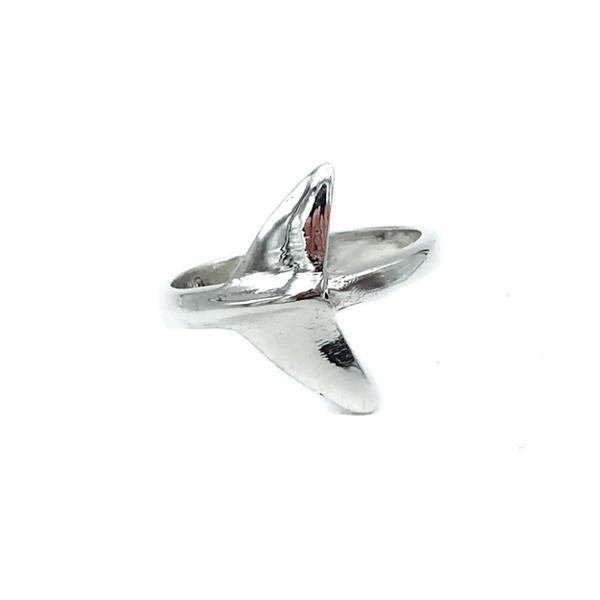 ANELLO TRIDIMENSIONALE CODA DI BALENA ARGENTO 925 
