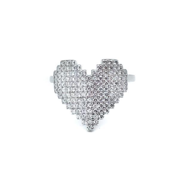 ANELLO PIXEL LOVE CUORE ZIRCONATO ARGENTO 925