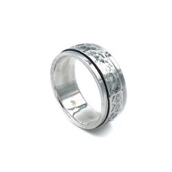 ANELLO FASCIA ANTISTRESS GIREVOLE UNISEX ARGENTO 925 