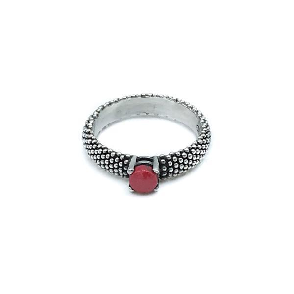 ANELLO VINTAGE PUNTINATO FASCIA BOMBATA VARI COLORI ARGENTO 925 