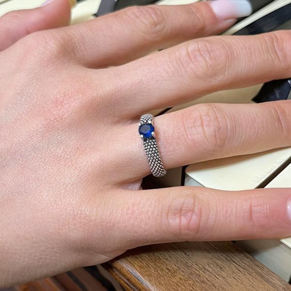 ANELLO VINTAGE PUNTINATO FASCIA BOMBATA VARI COLORI ARGENTO 925 