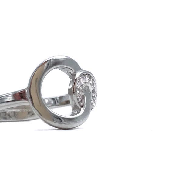 ANELLO CIRCLE DA FALANGE REGOLABILE ZIRCONI BIANCHI ARGENTO 925