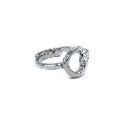 ANELLO CIRCLE DA FALANGE REGOLABILE ZIRCONI BIANCHI ARGENTO 925