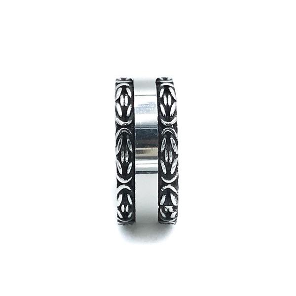ANELLO FASCIA ETNIC PUNK MAGLIA BOROBUDUR UNISEX IN ARGENTO