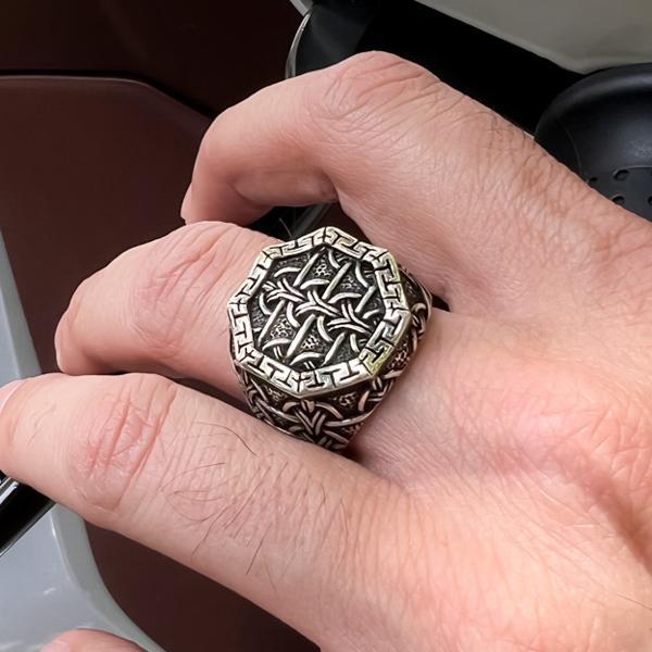 ANELLO ETNIC CHIC CHEVALIER INTARSIATI ARGENTO 925
