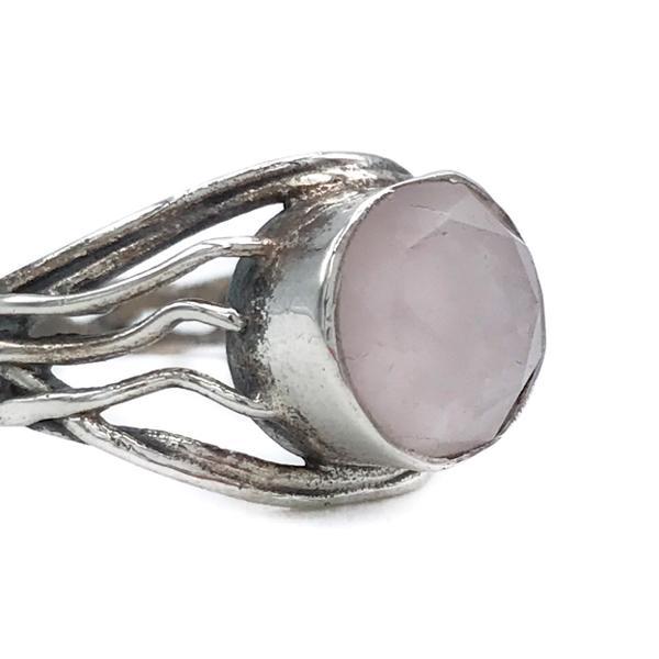 ANELLO MINIMAL CHIC QUARZO ROSA ARGENTO 925