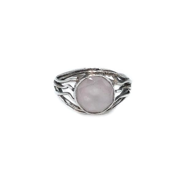 ANELLO MINIMAL CHIC QUARZO ROSA ARGENTO 925