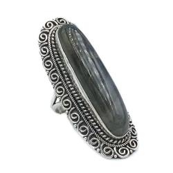 ANELLO SPOLETTA MOTIVO SPIRALI LABRADORITE ARGENTO 925
