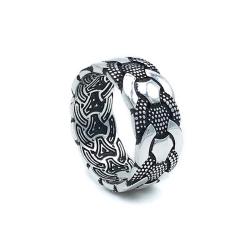 ANELLO FASCIA UNISEX BIKER INTRECCIATA ARGENTO 925
