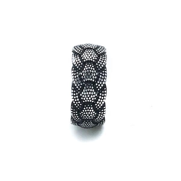 ANELLO FASCIA UNISEX MOSAICO PUNTINATO ARGENTO 925