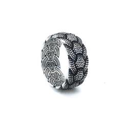 ANELLO FASCIA UNISEX MOSAICO PUNTINATO ARGENTO 925
