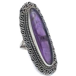 ANELLO SPOLETTA MOTIVO SPIRALE AMETISTA  ARGENTO 925