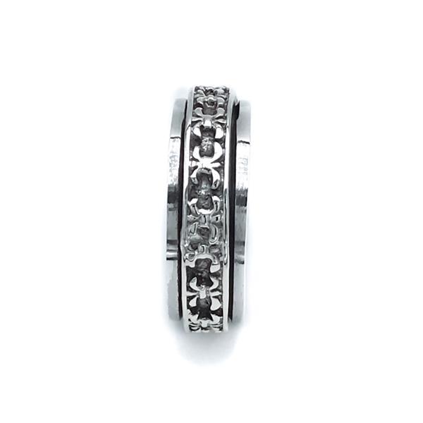 ANELLO FASCIA ANTISTRESS GIREVOLE UNISEX GIGLI FIORENTINI ARGENTO 925