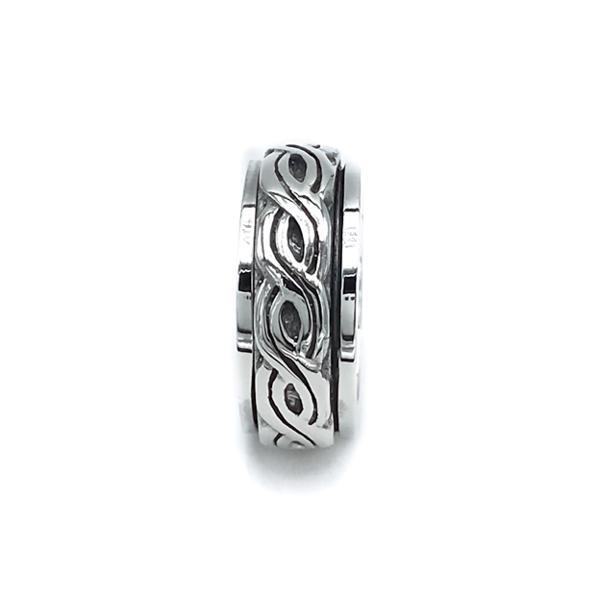 ANELLO FASCIA UNISEX ANTISTRESS GIREVOLE INFINITO ARGENTO 925