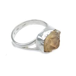 ANELLO ETNIC PIETRE NATURALE QUARZO CITRINO ARGENTO 925