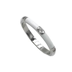 ANELLO ETERNITY ZIRCONI SMALTATO BIANCO VERETTA ARGENTO 925