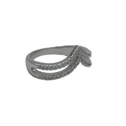 ANELLO FEDINA A V DOPPIO GIRO ZIRCONI VERETTA ARGENTO 925