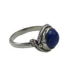 ANELLO ETNIC ROTONDO PIETRA NATURALE LAPISLAZZULI ARGENTO 925