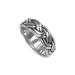 ANELLO FASCIA INTRECCIATO UNISEX ARGENTO 925