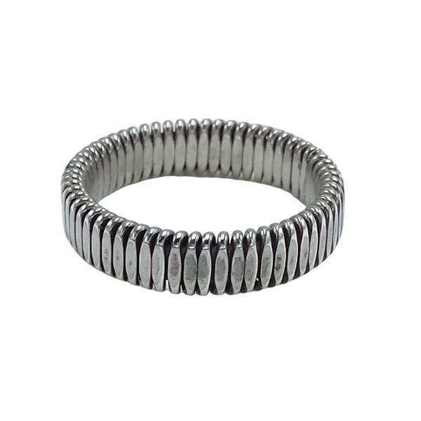 ANELLO MINIMAL FASCIA RIGATA UNISEX ARGENTO 925