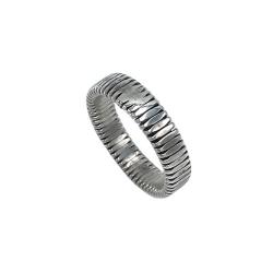ANELLO MINIMAL FASCIA RIGATA UNISEX ARGENTO 925