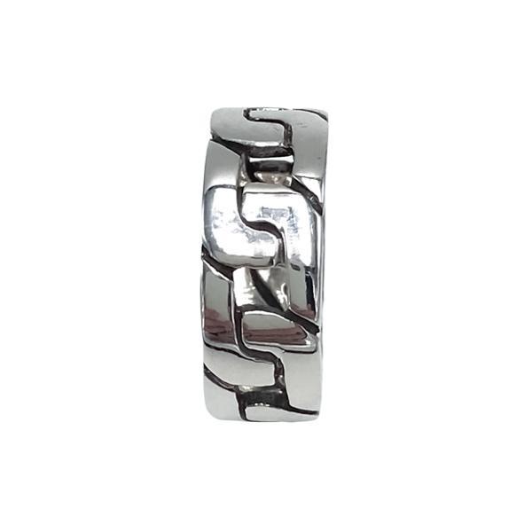 ANELLO CATENA PIATTA FASCIA UNISEX ARGENTO 925 