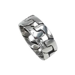 ANELLO CATENA PIATTA FASCIA UNISEX ARGENTO 925 
