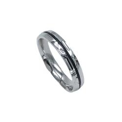 ANELLO FEDINA COMODA DIAMANTATA INCISA LASER NERO UNISEX ARGENTO 925 