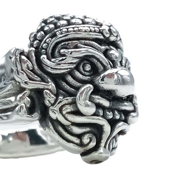 ANELLO GARUDA TRIDIMENSIONALE ELETTROFORMATO UNISEX ARGENTO 925 