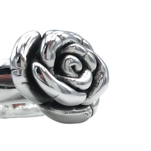ANELLO LITTLE ROSA TRIDIMENSIONALE ELETTROFORMATO ARGENTO 925