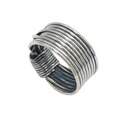 ANELLO UNISEX FILO DELLA VITA INTRECCIATO SIMBOLO UNIONE ARGENTO 925