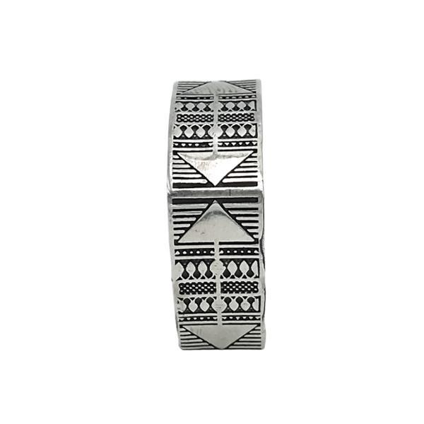 ANELLO DYNAMIC UNISEX QUADRATO INCISO PUNTINATO ARGENTO 925
