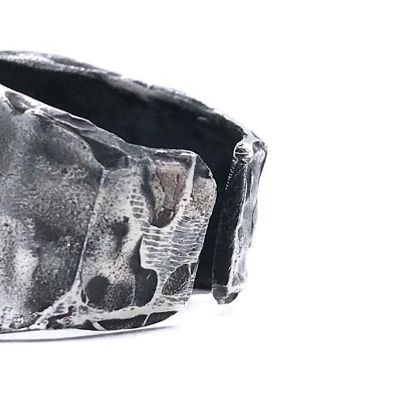 ANELLO MATERICO RETTANGOLARE REGOLABILE TAZZA DI CAFFE RAMATO ARGENTO 925
