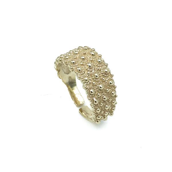 ANELLO FEDE SARDA REGOLABILE PUNTINATA ARGENTO 925