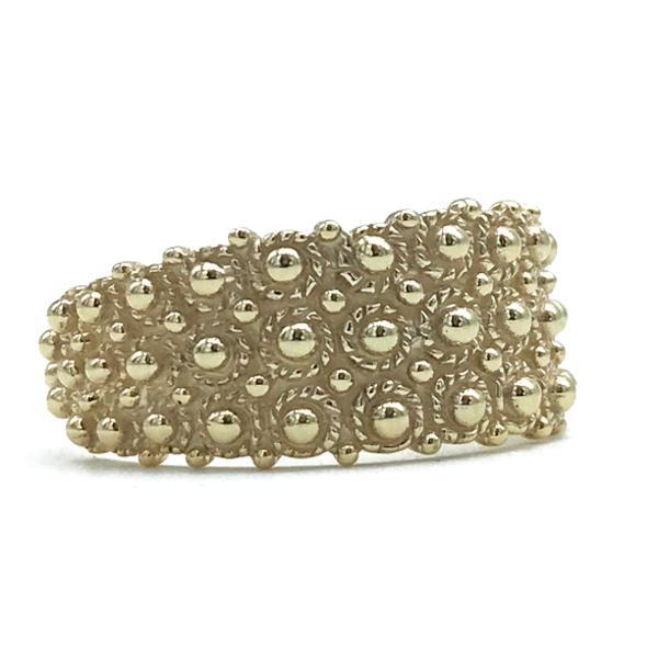 ANELLO FEDE SARDA REGOLABILE PUNTINATA ARGENTO 925