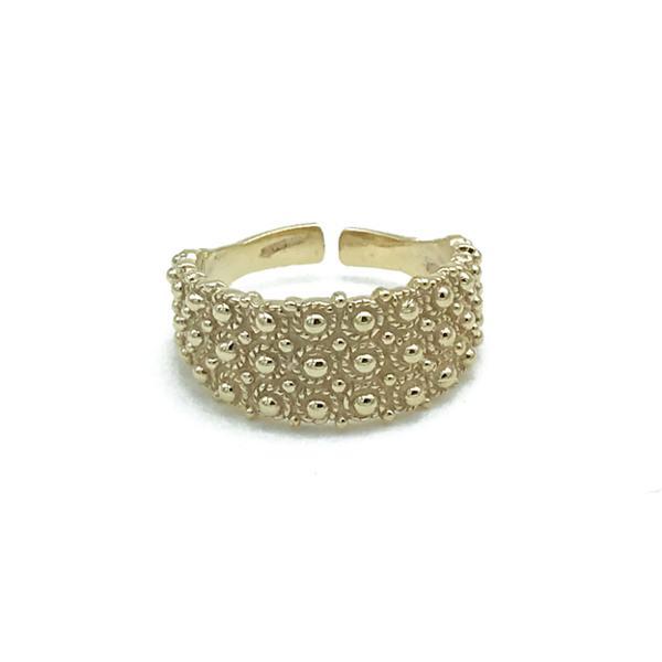 ANELLO FEDE SARDA REGOLABILE PUNTINATA ARGENTO 925