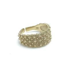 ANELLO FEDE SARDA REGOLABILE PUNTINATA ARGENTO 925
